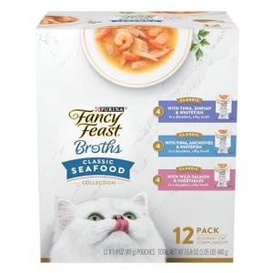 Purina Fancy Feast Lickable Cat Food Broth Variety Pack