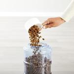 Small Grey Dog and Cat Food Feeder