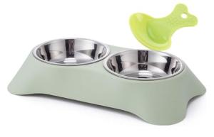 Non-Slip Stainless Steel Double Bowl for Pets
