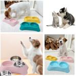 Non-Slip Stainless Steel Double Bowl for Pets