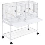Yaheetech Stackable Rolling Bird Cage - White