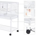 Yaheetech Stackable Rolling Bird Cage - White