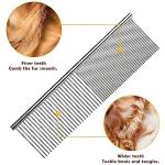 Dog Combs for Grooming, Metal Cat Comb for Removing Tangles and Knots, Professional Grooming Tool for Long Haired Dog, Cat and other pets
