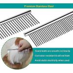 Dog Combs for Grooming, Metal Cat Comb for Removing Tangles and Knots, Professional Grooming Tool for Long Haired Dog, Cat and other pets