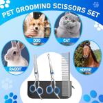 4-in-1 Dog Grooming Scissors Kit with Safety Tips