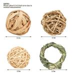 Episkey 12 Pcs Rabbit Toys, Rabbit Treats Guinea Pig toys Small Pets Chew Balls Grass Balls Natural Toys for Rabbits Chinchilla Bunnies Gerbils and Hamster (2.75-3.15", 12 Pcs)