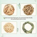 Episkey 12 Pcs Rabbit Toys, Rabbit Treats Guinea Pig toys Small Pets Chew Balls Grass Balls Natural Toys for Rabbits Chinchilla Bunnies Gerbils and Hamster (2.75-3.15", 12 Pcs)