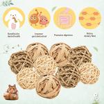 Episkey 12 Pcs Rabbit Toys, Rabbit Treats Guinea Pig toys Small Pets Chew Balls Grass Balls Natural Toys for Rabbits Chinchilla Bunnies Gerbils and Hamster (2.75-3.15", 12 Pcs)