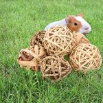 Episkey 12 Pcs Rabbit Toys, Rabbit Treats Guinea Pig toys Small Pets Chew Balls Grass Balls Natural Toys for Rabbits Chinchilla Bunnies Gerbils and Hamster (2.75-3.15", 12 Pcs)