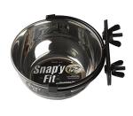 MidWest Homes for Pets 295 ml Snap'y Fit Stainless Steel Pet Bowl, Mounts to Wire Crates, No-Tip Design, Easy to Remove, For Puppies, Kittens and Small Pets, Silver, Model 40-10