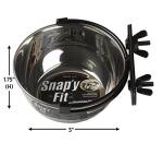 MidWest Homes for Pets 295 ml Snap'y Fit Stainless Steel Pet Bowl, Mounts to Wire Crates, No-Tip Design, Easy to Remove, For Puppies, Kittens and Small Pets, Silver, Model 40-10