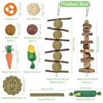 Ousiya 21-Pack Rabbit Toys Set, Natural Rabbit Chew Toys Boredom Breakers for Bunny, Hamster, Guinea Pig and Chinchilla, Apple Wood Timothy Hay Sticks Treating for Rabbit and Small Animals Teething