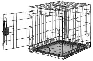 Compact Metal Dog Crate with Tray - Small