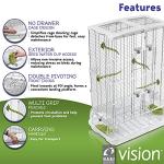 Spacious Tall Bird Cage for Home, 60.9 cm