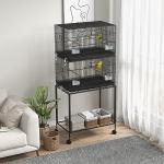 PawHut 2-Tier Bird Cage with Stand and Accessories