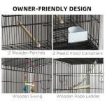 PawHut 2-Tier Bird Cage with Stand and Accessories