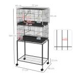 PawHut 2-Tier Bird Cage with Stand and Accessories