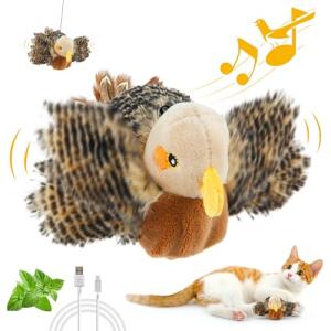 Interactive Automatic Flapping Bird Toy for Cats