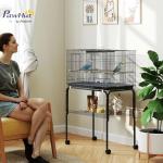 PawHut Spacious Bird Cage with Wooden Perches