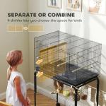 PawHut Spacious Bird Cage with Wooden Perches