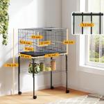 PawHut Spacious Bird Cage with Wooden Perches