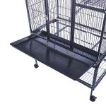 Large Metal Parrot Cage with Rolling Stand Black