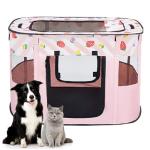 Cozy Corner Foldable Pet Playpen in Pink