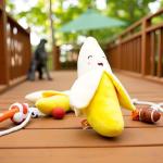 Yellow Banana Plush Chew Toy for Small Pets