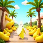 Yellow Banana Plush Chew Toy for Small Pets