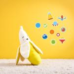 Yellow Banana Plush Chew Toy for Small Pets