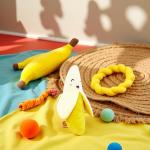Yellow Banana Plush Chew Toy for Small Pets