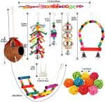 Colorful Hanging Bird Toys with Bells and Ladder
