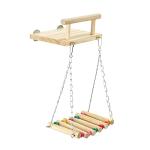 Wooden Bird Perch and Toy Set for Parrots