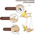 Wooden Bird Perch and Toy Set for Parrots