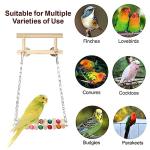 Wooden Bird Perch and Toy Set for Parrots
