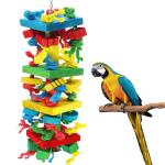 Colorful Wooden Chewing Toys for Birds