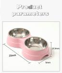 LIDOUK Double Dog Bowls with Non-Slip Base