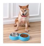 LIDOUK Double Dog Bowls with Non-Slip Base