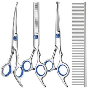 4-in-1 Dog Grooming Scissors Kit with Comb