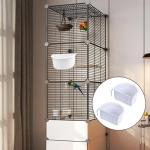 2-Pack D-Shaped Bird Feeding Bowls with Hook