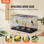 VEVOR 18" Metal Bird Cage with Divider and Perches