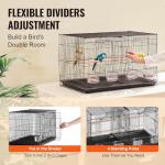 VEVOR 18" Metal Bird Cage with Divider and Perches