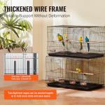 VEVOR 18" Metal Bird Cage with Divider and Perches