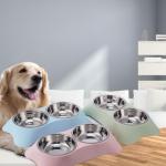 Non-Slip Stainless Steel Double Dog Bowl Set