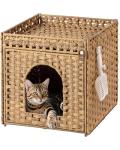 Handwoven Cat Litter Box Enclosure with Mat