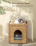 Handwoven Cat Litter Box Enclosure with Mat