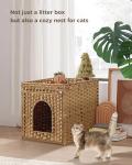 Handwoven Cat Litter Box Enclosure with Mat