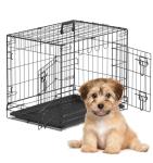 Fellie Foldable Small Dog Crate with Double Door
