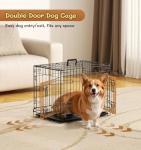 Fellie Foldable Small Dog Crate with Double Door