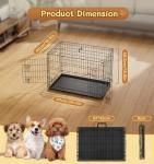 Fellie Foldable Small Dog Crate with Double Door
